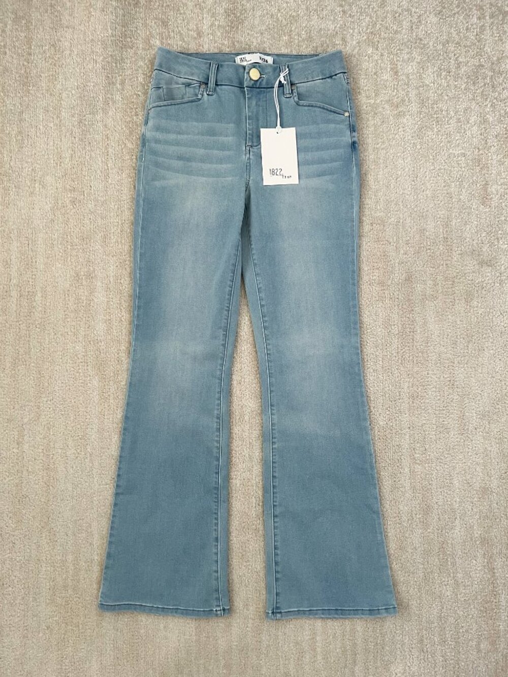 NWT 1822 Denim Slim Bootcut High Rise Blue Jeans 2/26 Petite